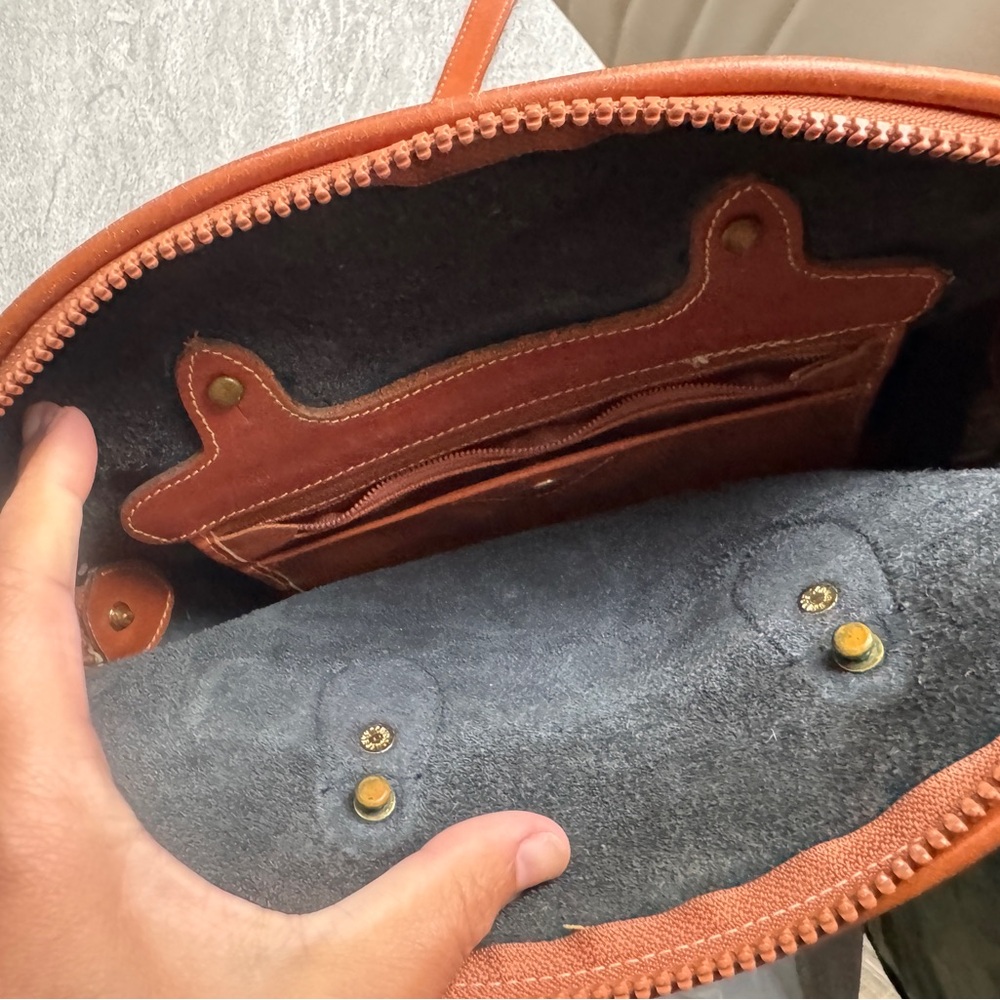vintage Dooney & Bourke All-Weather Leather Norfolk Case Satchel black brown - Picture 4 of 8